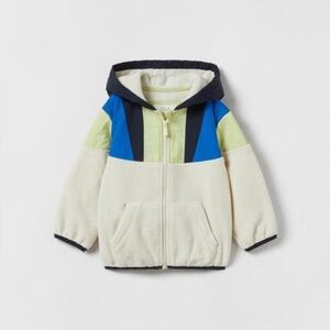 ZARA COLORBLOCK POLAR FLEECE JACKET